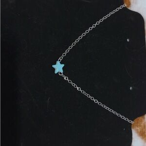Silver And Turquoise Star Necklace